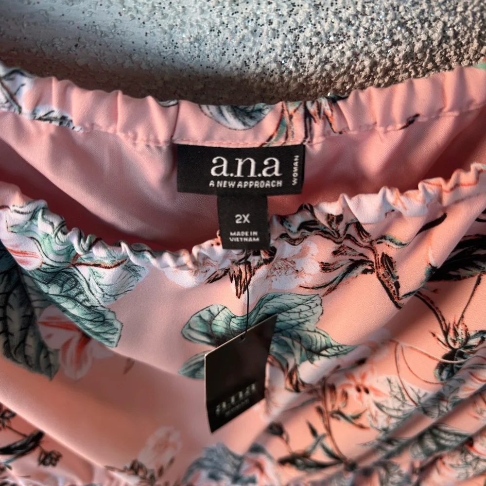 a.n.a Pink Flutter Sleeve Ruffled Blouse - Picture 2 of 11